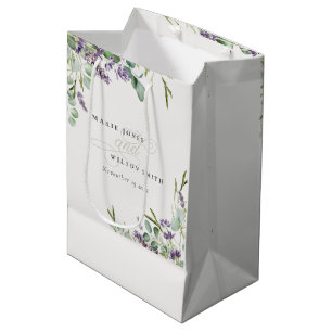 Elegant Lavender Eucalyptus Leafy Foliage Wedding Mittlere Geschenktüte