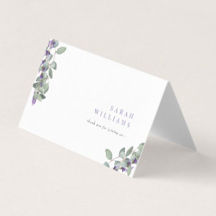 Elegant Lavender Eucalyptus Wedding Platzkarte