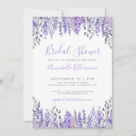 Elegant Lavender Floral Bridal Shower Einladung