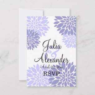 Elegant Lavender Floral Burst Wedding RSVP Einladung