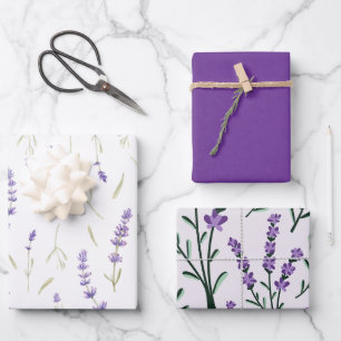 Elegant Lavender Floral Geschenkpapier Set