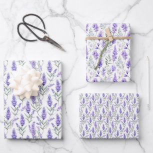 Elegant Lavender Floral Geschenkpapier Set