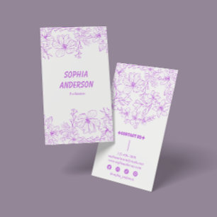 Elegant Lavender Floral Visitenkarte