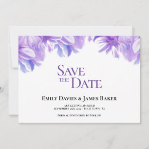 Elegant Lavender Floral Wedding Save the Date