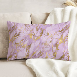 Elegant Lavender Gold Marble Dekokissen