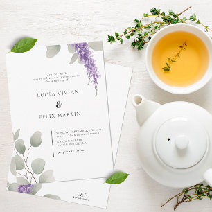 Elegant Lavender Greeny Eucalyptus Blätter Wedding Einladung