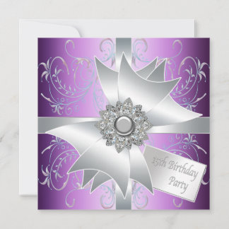 Elegant Lavender Lila 15. Geburtstagsparty Einladung