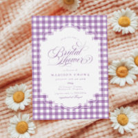 Elegant Lavender Lila Gingham Brautparty