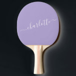 Elegant Lavender Lilac Script Name Personalisiert Tischtennis Schläger<br><div class="desc">Elegante Lavender Lilac Script Name Personalisiert Ping Pong Paddle</div>