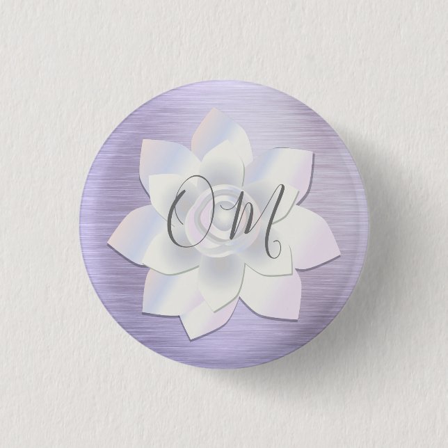 Elegant Lavender Lotus OM Button (Vorderseite)