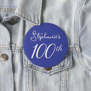 Elegant Lavender Monogram 100. Geburtstag Button