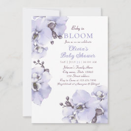 Elegant Lavender Orchid Baby Shower Invitation Einladung