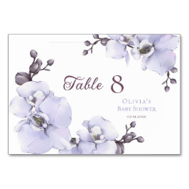 Elegant Lavender Orchid Baby Shower Table Numbers Tischnummer