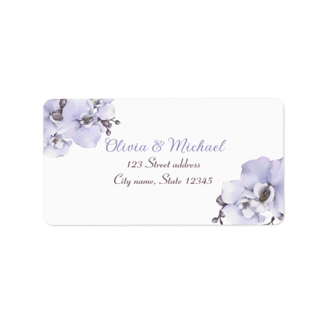 Elegant Lavender Orchid Return Address Labels Adressaufkleber (Vorne)
