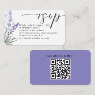 Elegant Lavender QR Code UAWG Wedding Begleitkarte