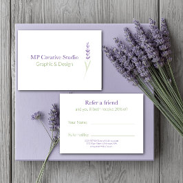 Elegant Lavender Sprig Botanical Design Empfehlungskarte