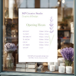 Elegant Lavender Sprig Botanical Design Price List Fensteraufkleber
