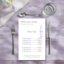 Elegant Lavender Sprig Botanical Design Price List