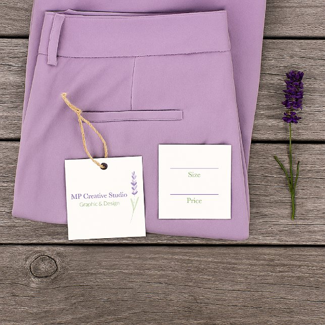 Elegant Lavender Sprig Botanical Design Price Tag Geschenkanhänger (Von Creator hochgeladen)