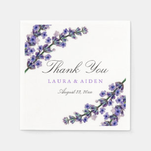 Elegant Lavender Vielen Dank, Wedding Napkin Serviette