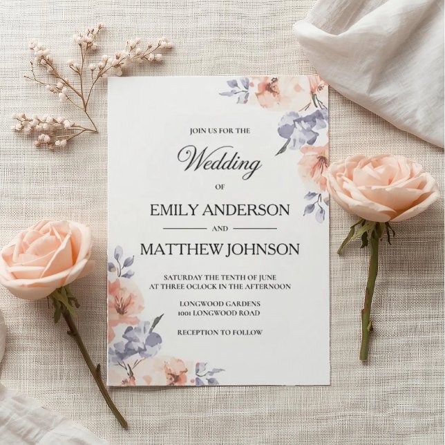 Elegant Lavender Watercolor Wedding Invitation Einladung (Von Creator hochgeladen)