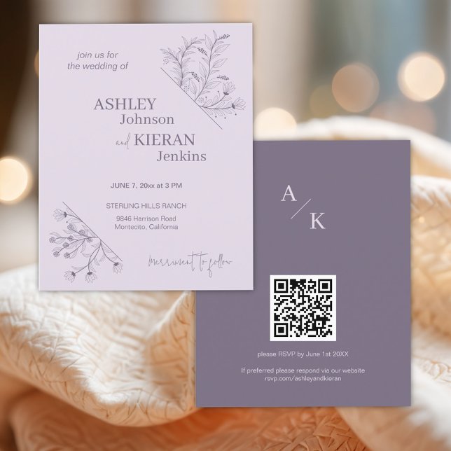 Elegant Lavender Wedding Budget Einladung Flyer (Von Creator hochgeladen)