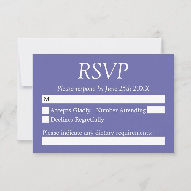 Elegant Lavender Wedding RSVP Card (Vorderseite)