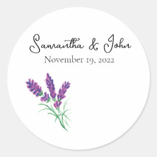 Elegant Lavender Wedding Sticker - Leere