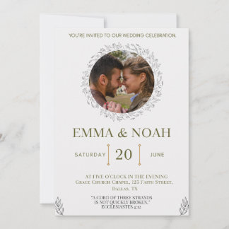 Elegant Leaf Arch Wedding Invitation with Ecclesia Einladung