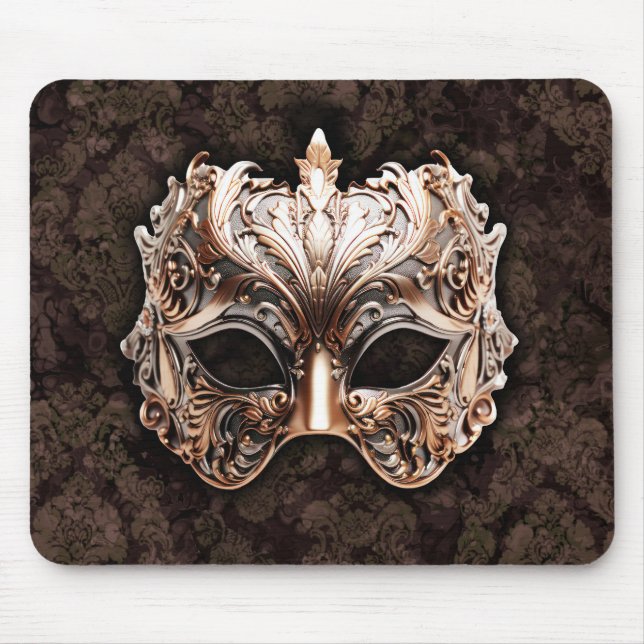 Elegant Leaf-Like Details Mask Mousepad (Vorne)