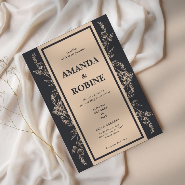 Elegant Leaf Wedding Einladung (Von Creator hochgeladen)
