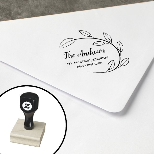 Elegant Leaf Wreath Family Gummistempel (Von Creator hochgeladen)