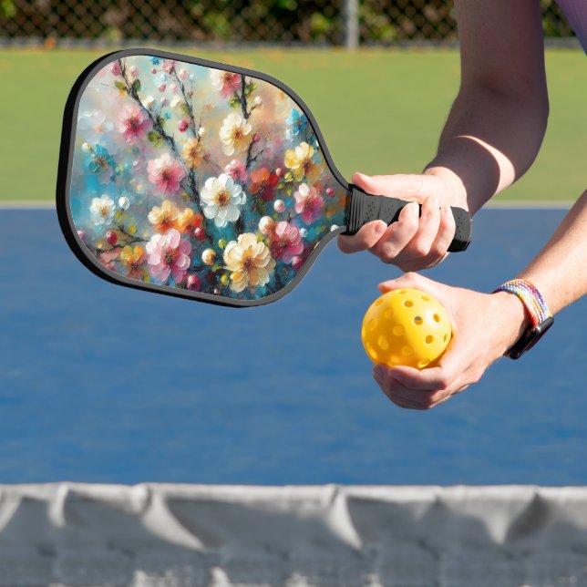 Elegant & lebhaft floral - Blütenfarbig blühen Pickleball Schläger (InSitu)