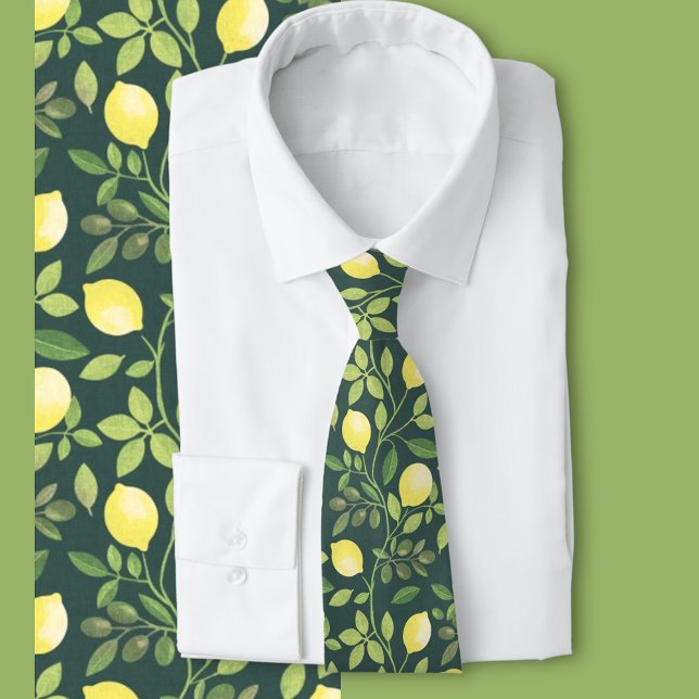 Elegant Lemon Botanical Pattern Fashion  Krawatte (Von Creator hochgeladen)