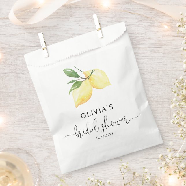 Elegant Lemon Bridal Shower Favour Bags Geschenktütchen (Ausgeschnitten)