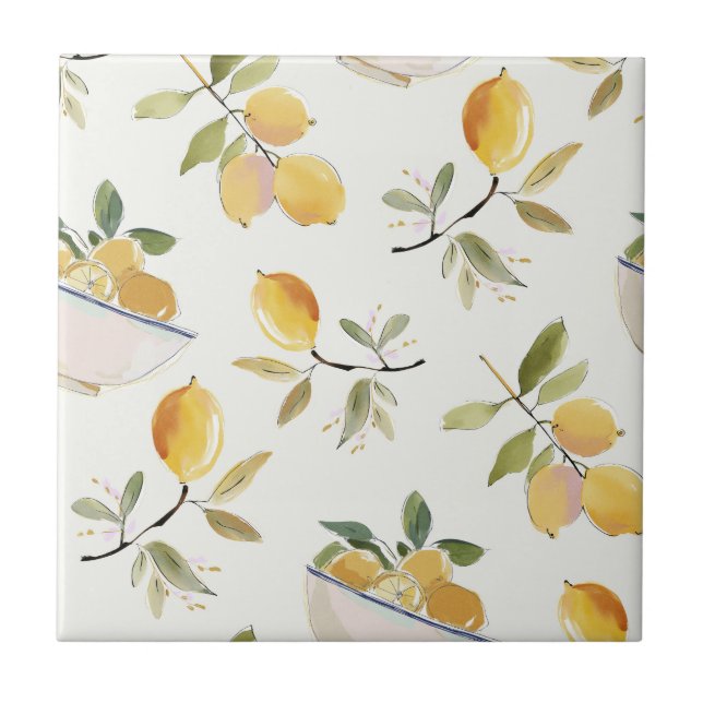 Elegant Lemon Ceramic Tile Fliese (Vorderseite)