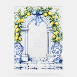 Elegant Lemon Grove Personalisiert Welcome Wedding Acrylschild