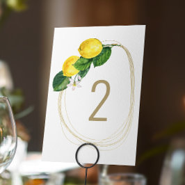 Elegant Lemon Grove Wedding | Citrus Botanical Tischnummer