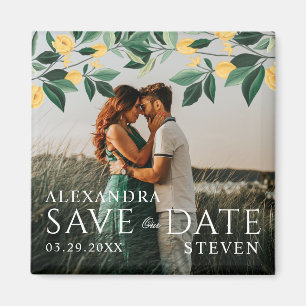 Elegant Lemon Tree Wedding Save the Date Magnet