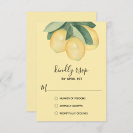 Elegant Lemon Wassercolor RSVP Karte