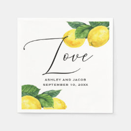 Elegant Lemon Wedding | Citrus Botanisches Party Serviette