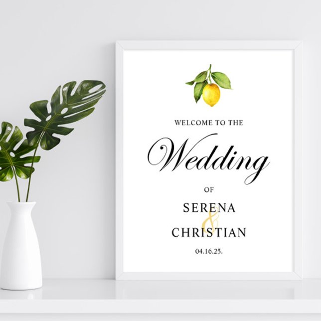 Elegant Lemon Wedding Welcome Printable Poster (Von Creator hochgeladen)
