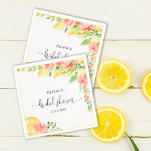 Elegant Lemons Greenery Brautparty Napkins Serviette