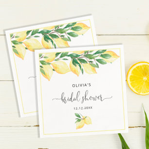 Elegant Lemons Greenery Brautparty Napkins Serviette