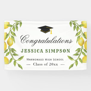 Elegant Lemons Greenery Moderner Abschluss Graduat Banner