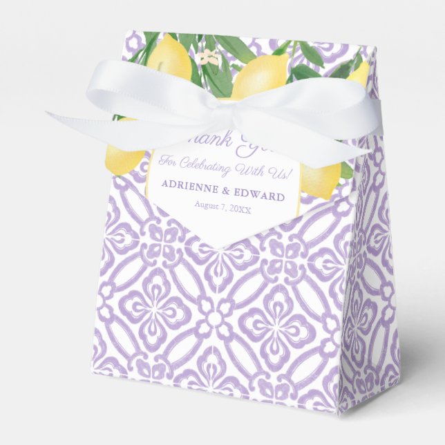 Elegant Lemons Lavender Citrus Baby Shower Geschenkschachtel (Vorderseite)
