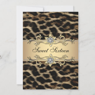 Elegant Leopard 16 . Geburtstag Geburtstagsparty Einladung