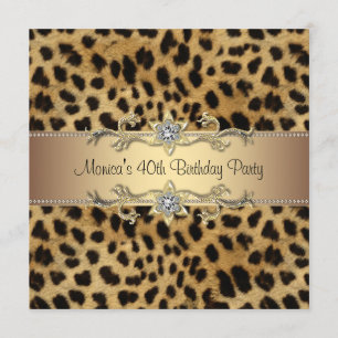 Elegant Leopard Geburtstagsparty Einladung