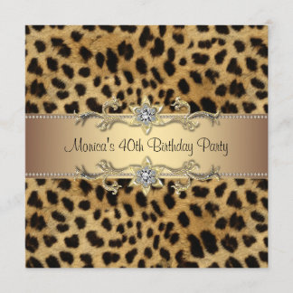 Elegant Leopard Geburtstagsparty Einladung