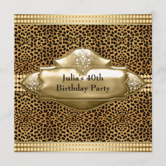 Elegant Leopard Geburtstagsparty Einladungen